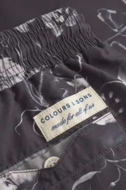 Colours & Sons Badehose Printed - Smoke Black*Herren Badehosen