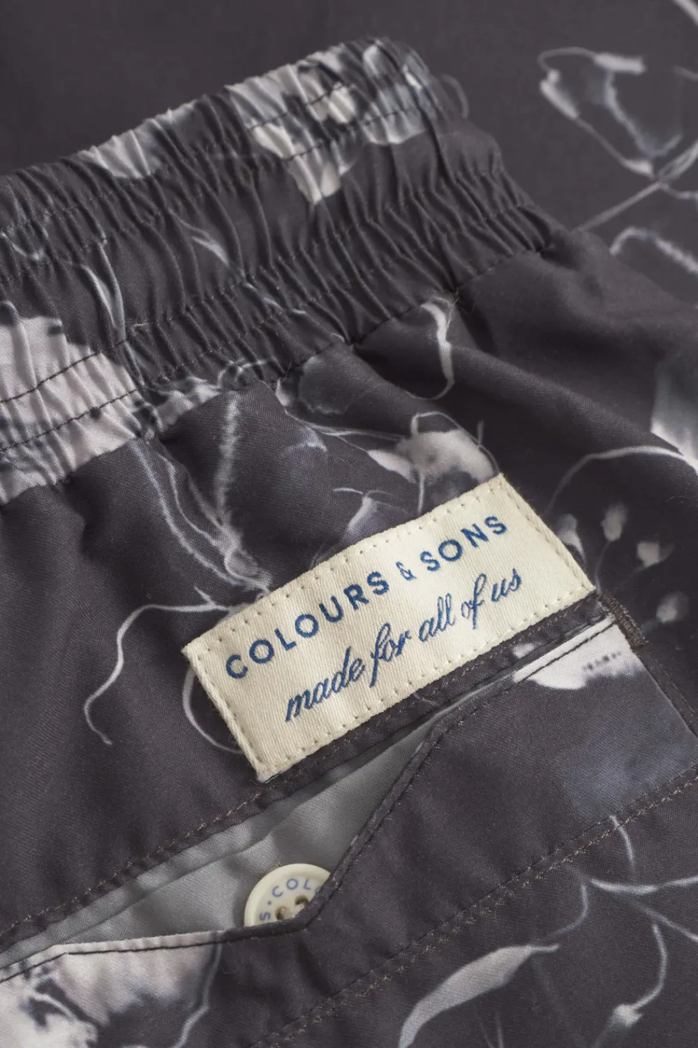 Colours & Sons Badehose Printed - Smoke Black*Herren Badehosen