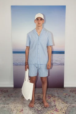 Colours & Sons Badehose Seersucker - Denim Stripes*Herren Badehosen
