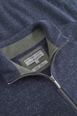 Colours & Sons Cardigan Silk-Blend - Navy*Herren Pullover