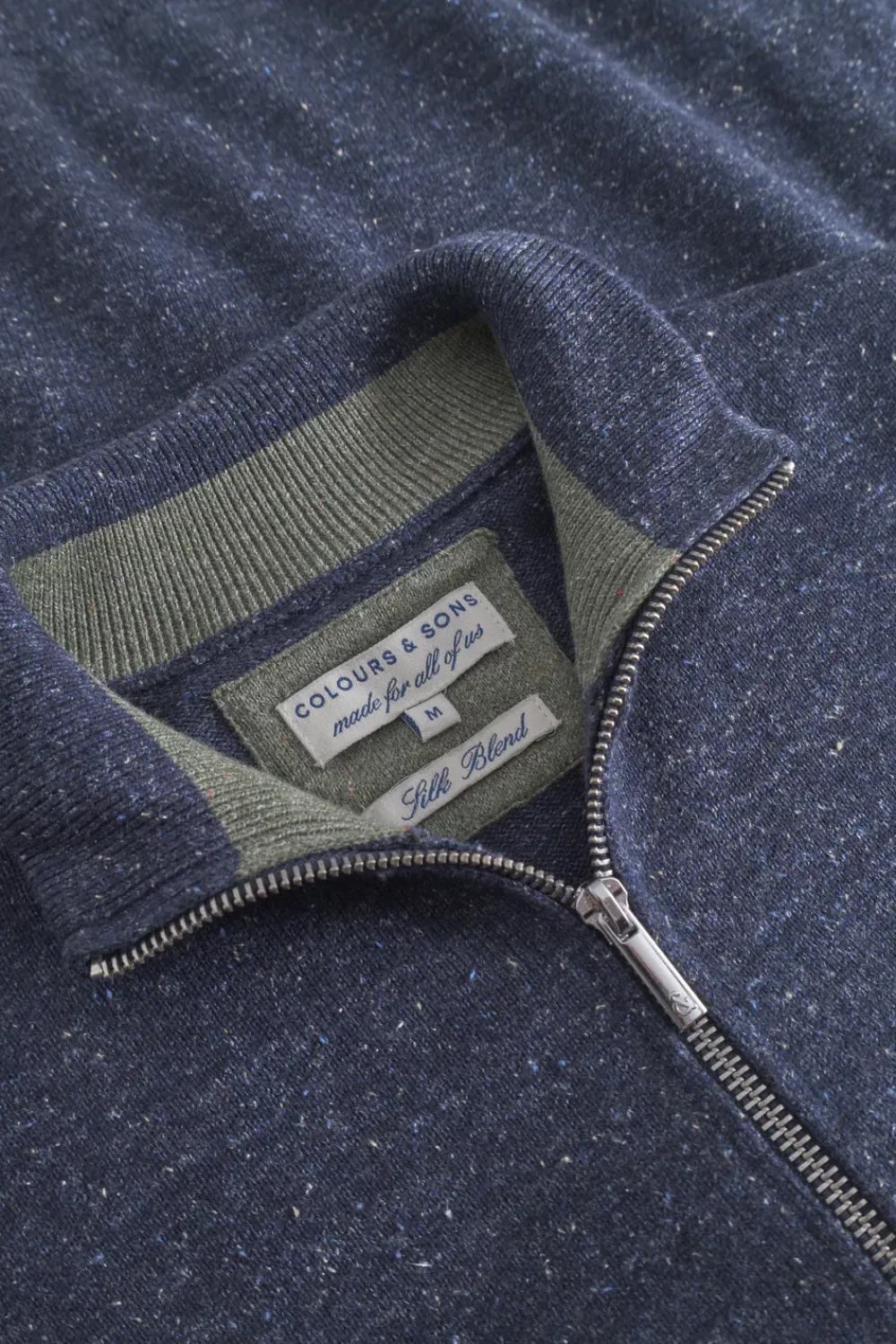 Colours & Sons Cardigan Silk-Blend - Navy*Herren Pullover
