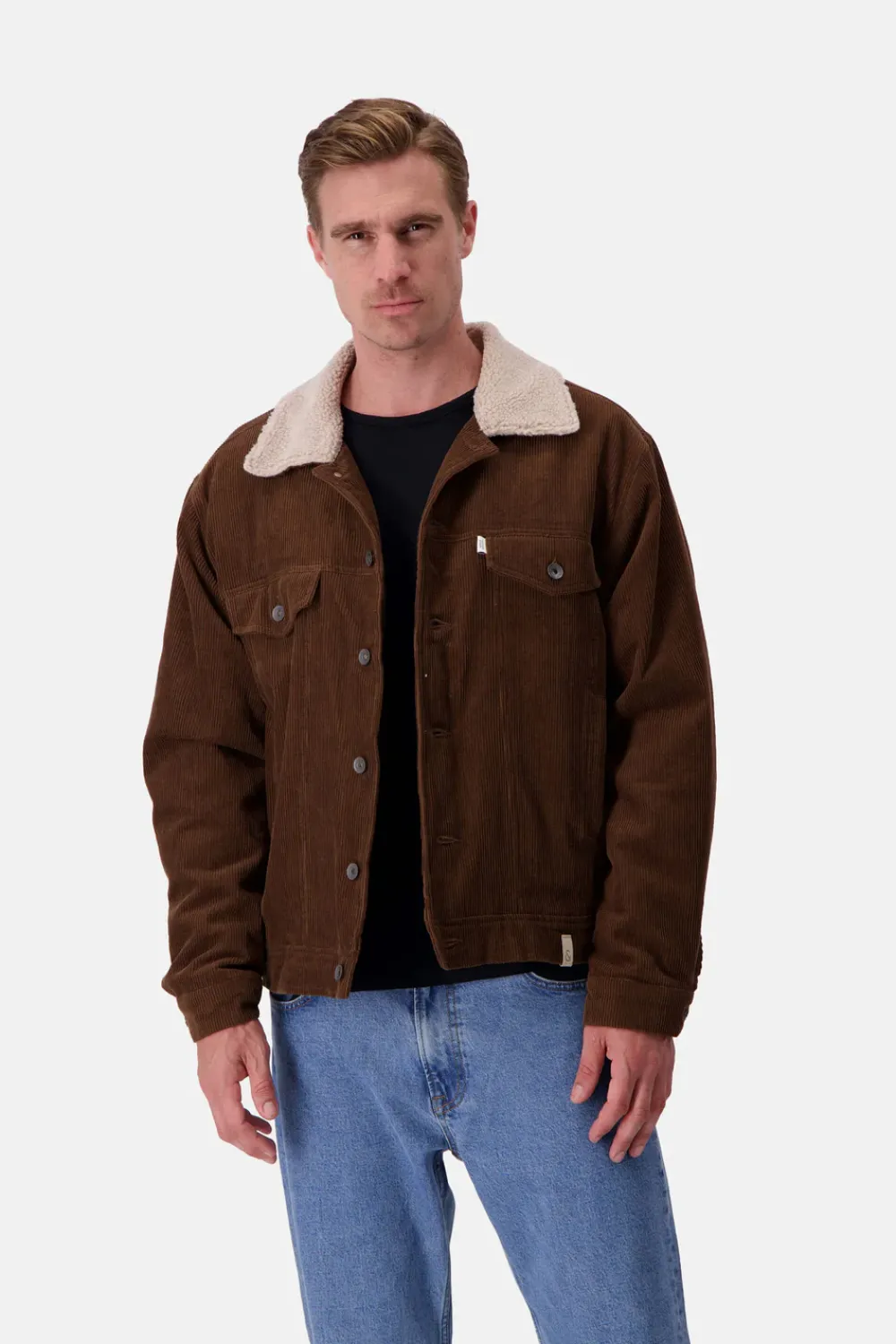 Colours & Sons Cord Trucker Jacke-Fellkragen - Soil*Herren Jacken