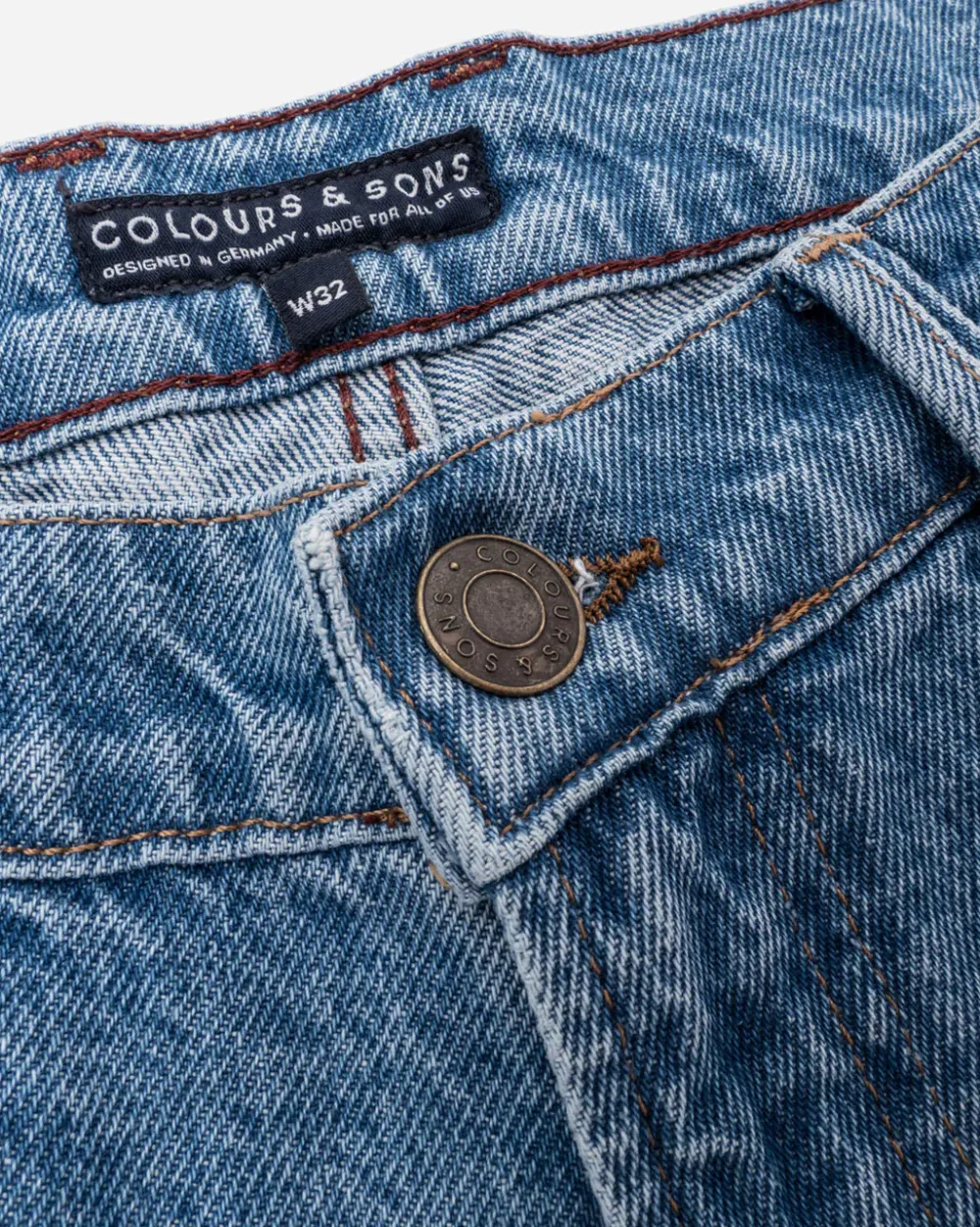 Colours & Sons Denim Cropped Stretch - Washed Blue*Herren Jeans
