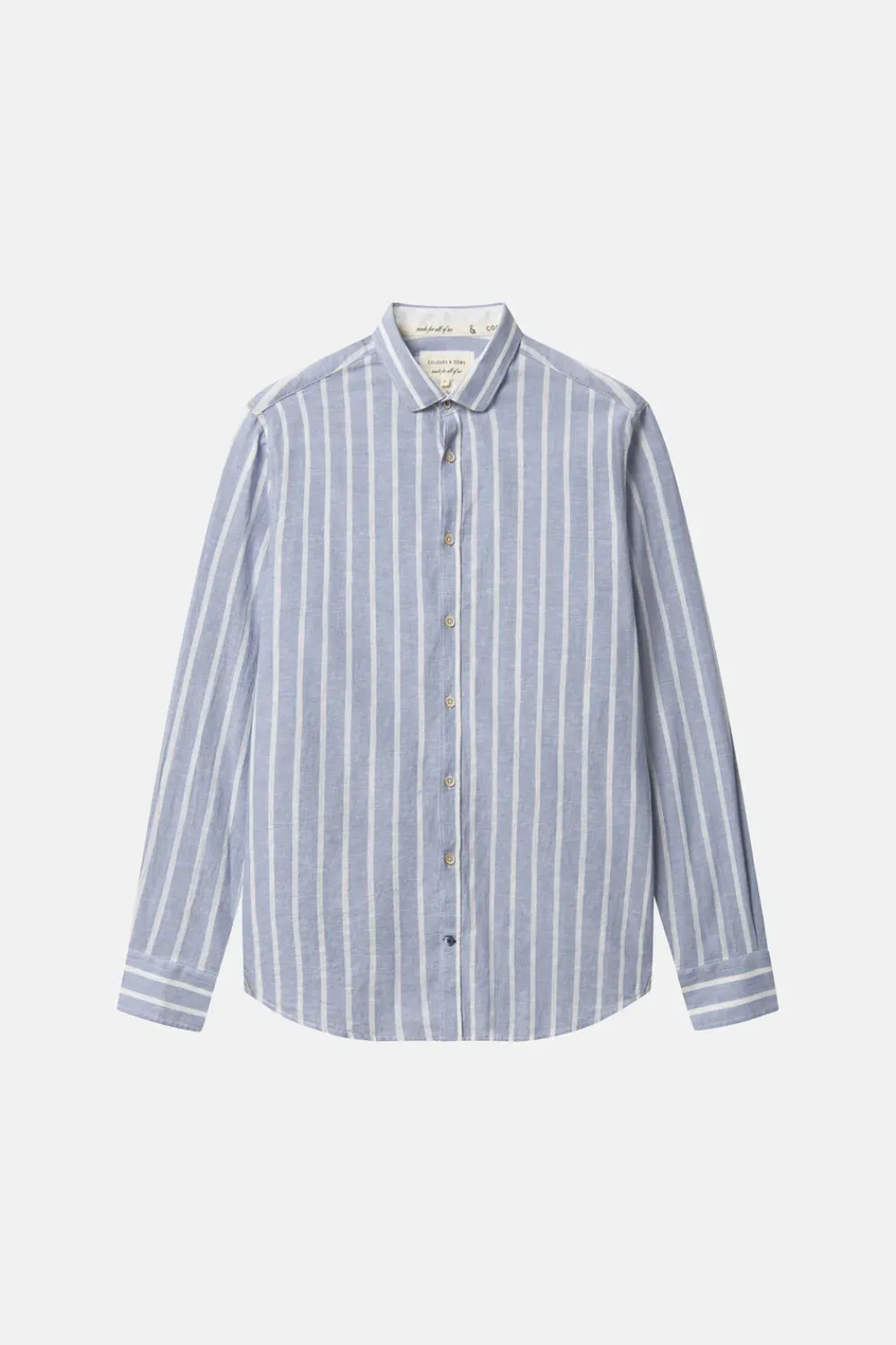 Colours & Sons Hemd gestreift Leinenmischung - Denim Stripes*Herren Hemden