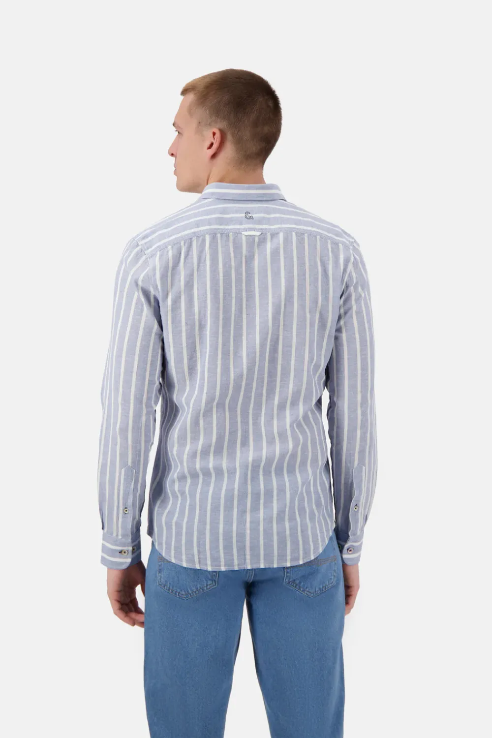 Colours & Sons Hemd gestreift Leinenmischung - Denim Stripes*Herren Hemden