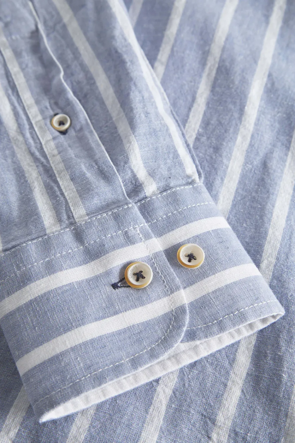 Colours & Sons Hemd gestreift Leinenmischung - Denim Stripes*Herren Hemden