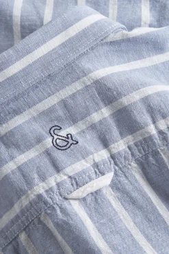Colours & Sons Hemd gestreift Leinenmischung - Denim Stripes*Herren Hemden