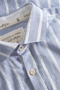 Colours & Sons Hemd gestreift Leinenmischung - Denim Stripes*Herren Hemden