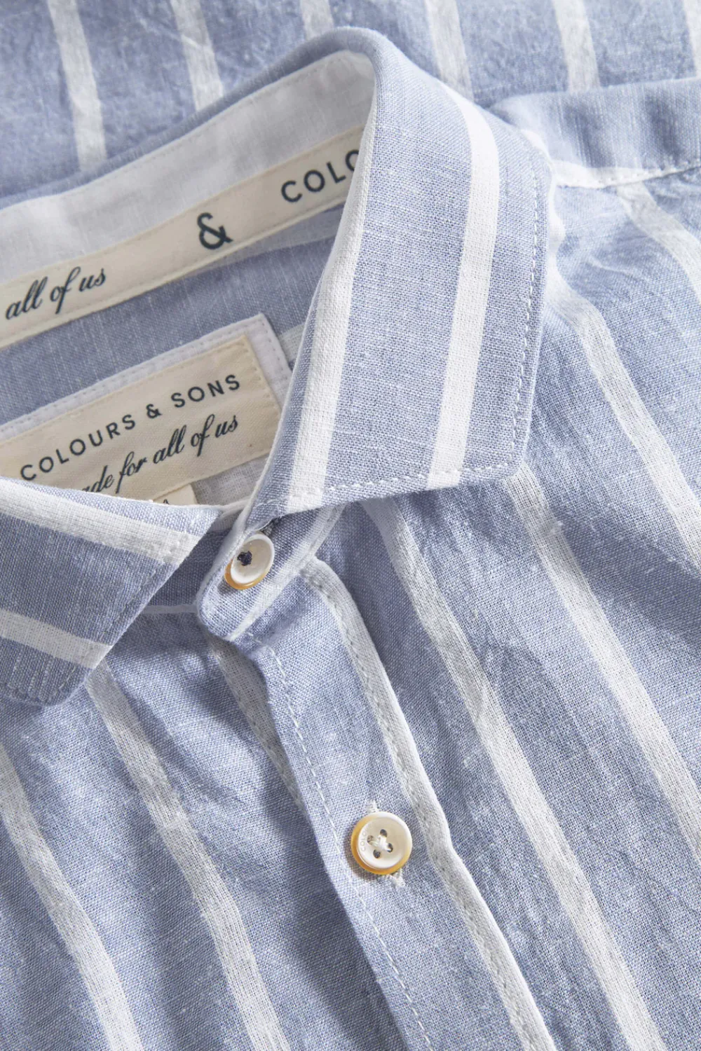 Colours & Sons Hemd gestreift Leinenmischung - Denim Stripes*Herren Hemden