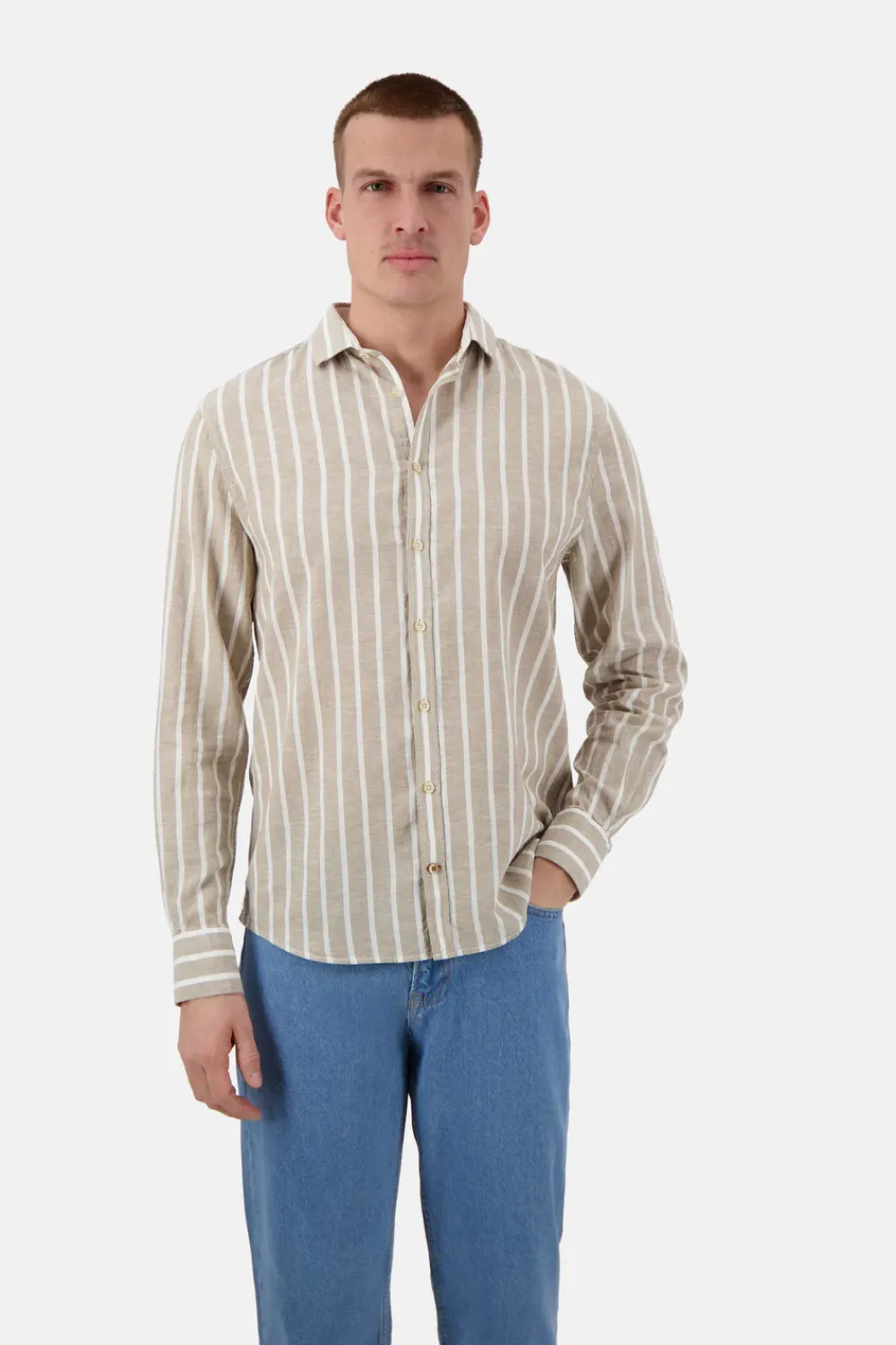 Colours & Sons Hemd gestreift Leinenmischung - Tent Stripes*Herren Hemden
