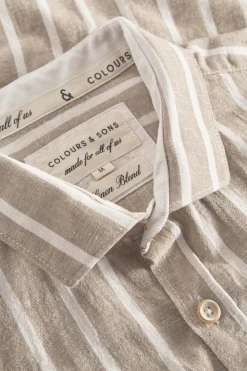 Colours & Sons Hemd gestreift Leinenmischung - Tent Stripes*Herren Hemden