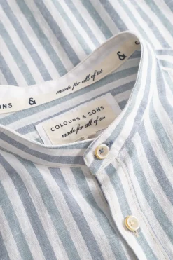 Colours & Sons Hemd Leinen Blend - Kimono-Great Wave*Herren Hemden