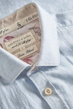 Colours & Sons Hemd Leinen Blend - Vintage Blue*Herren Hemden