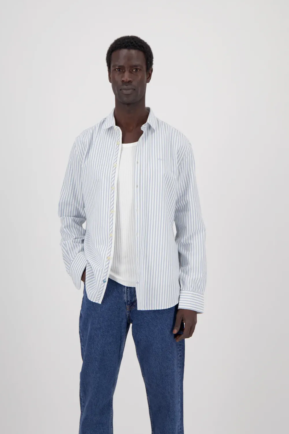 Colours & Sons Hemd Oxford Stripes - Sky Stripes*Herren Hemden|Hemden