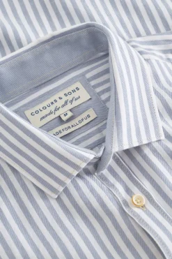 Colours & Sons Hemd Twill Basic - Lake Stripes*Herren Hemden|Hemden
