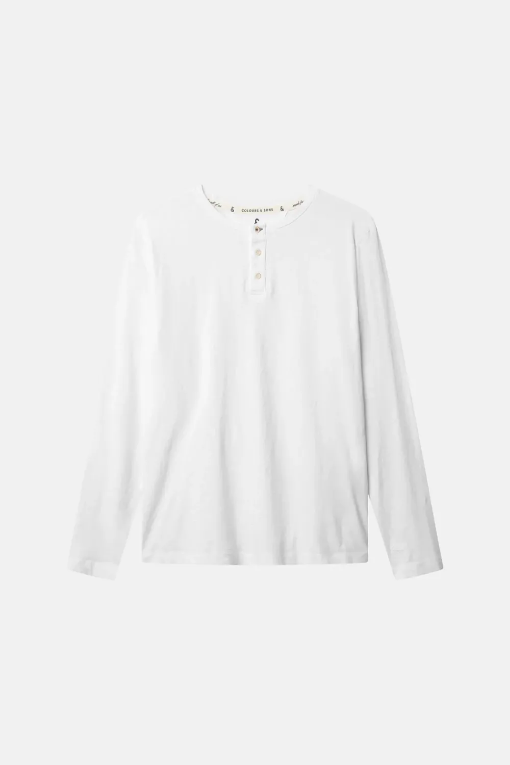 Colours & Sons Henley - Slub - White*Herren T-Shirts & Polos|Longsleeves
