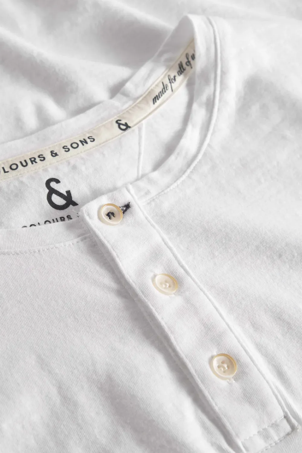 Colours & Sons Henley - Slub - White*Herren T-Shirts & Polos|Longsleeves