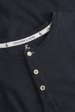 Colours & Sons Henley Shirt Slub - Anthracite*Herren T-Shirts & Polos|Longsleeves