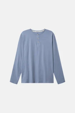 Colours & Sons Henley Shirt Slub - Denim*Herren T-Shirts & Polos|Longsleeves