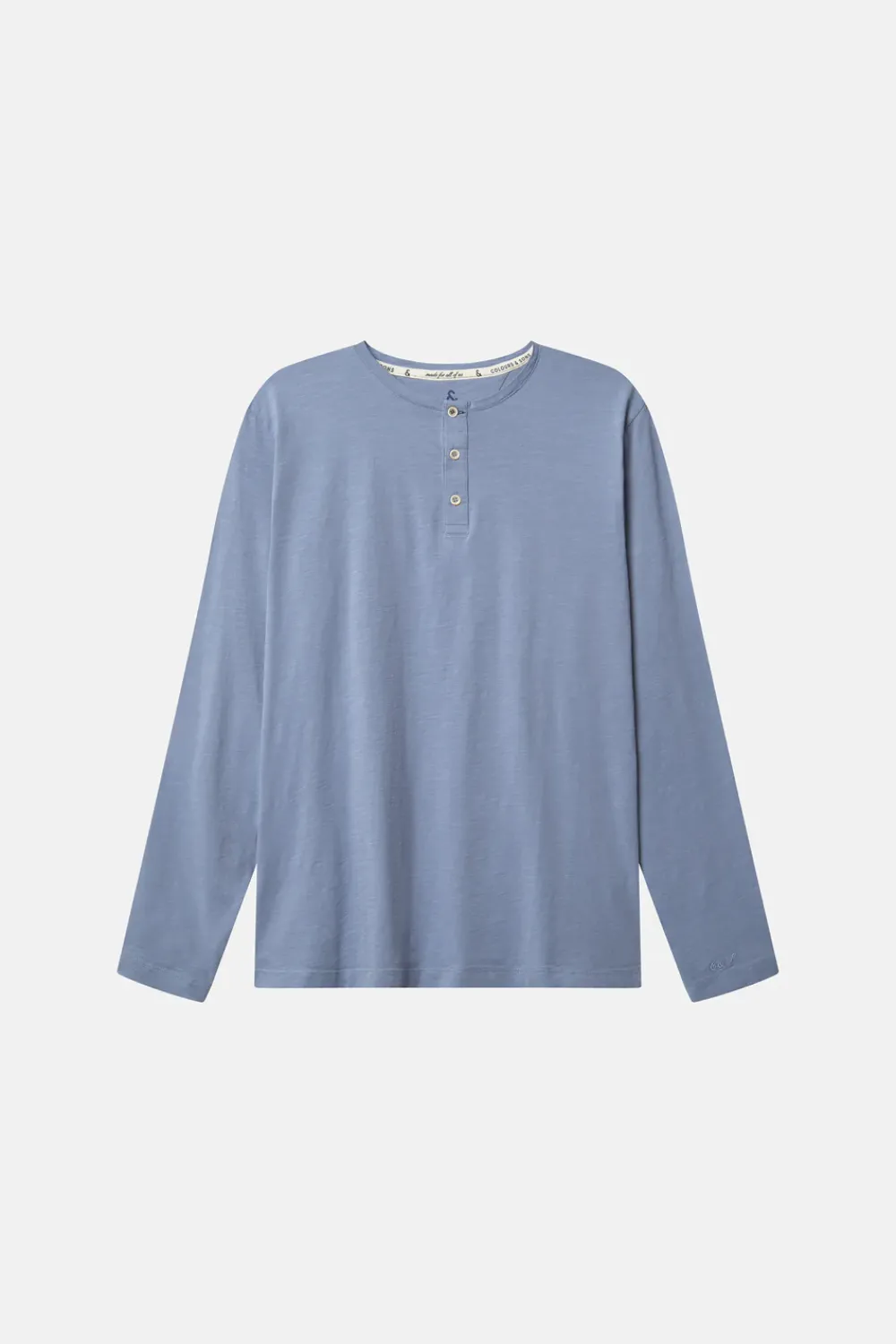 Colours & Sons Henley Shirt Slub - Denim*Herren T-Shirts & Polos|Longsleeves