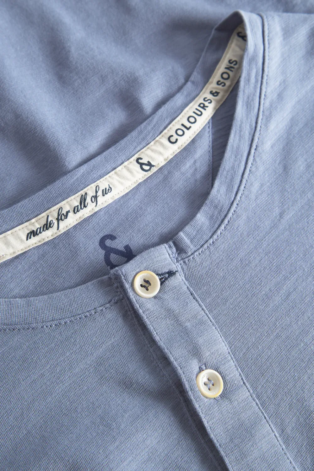 Colours & Sons Henley Shirt Slub - Denim*Herren T-Shirts & Polos|Longsleeves