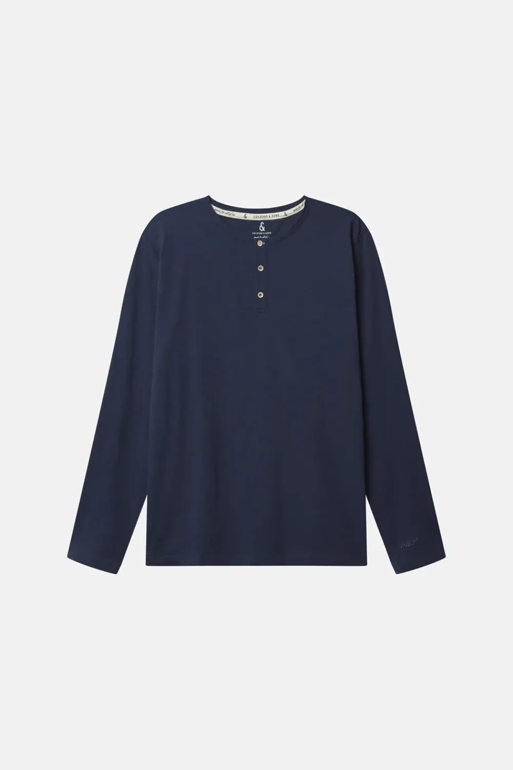 Colours & Sons Henley Shirt Slub - Navy*Herren T-Shirts & Polos|Longsleeves