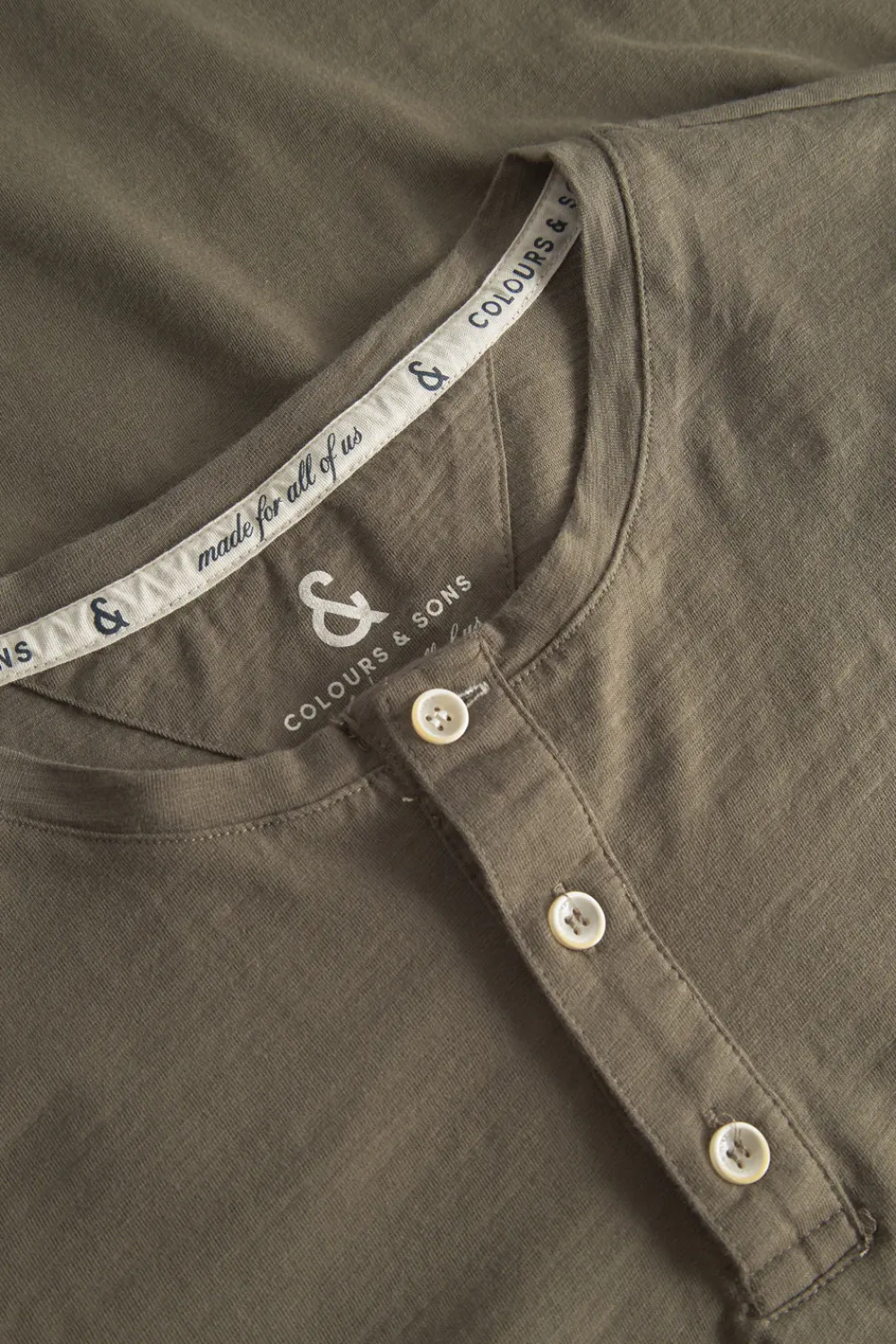 Colours & Sons Henley Shirt Slub - Olive*Herren T-Shirts & Polos|Longsleeves