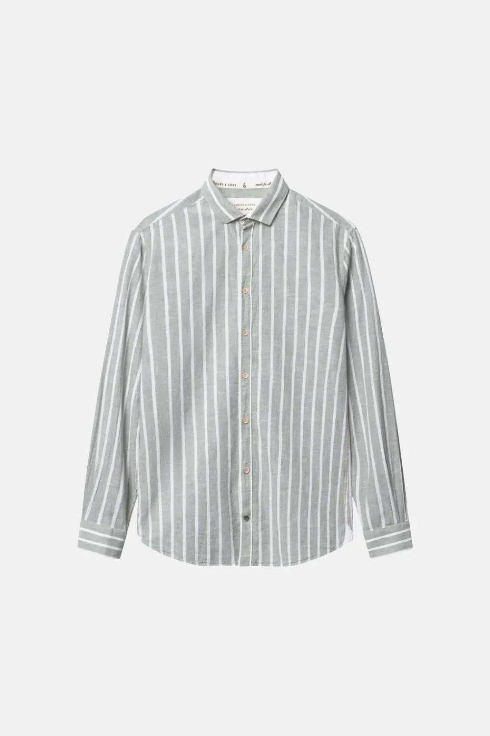 Colours & Sons Linen Shirt striped - Wasabi Stripes*Herren Hemden