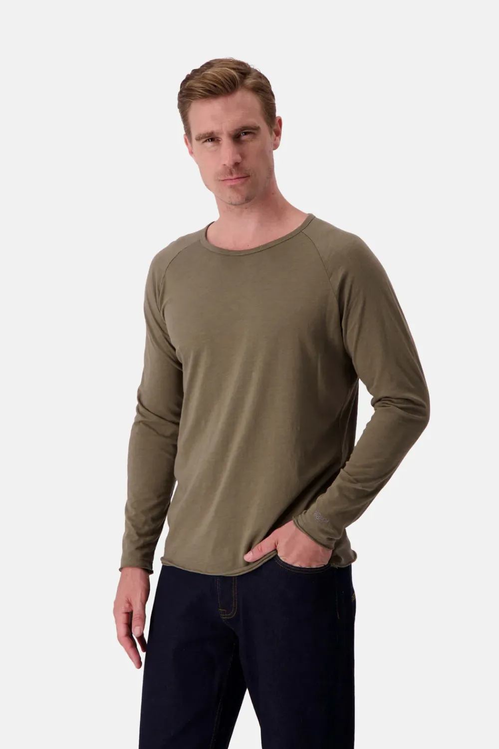 Colours & Sons Longsleeve Slub - Olive*Herren T-Shirts & Polos|Longsleeves