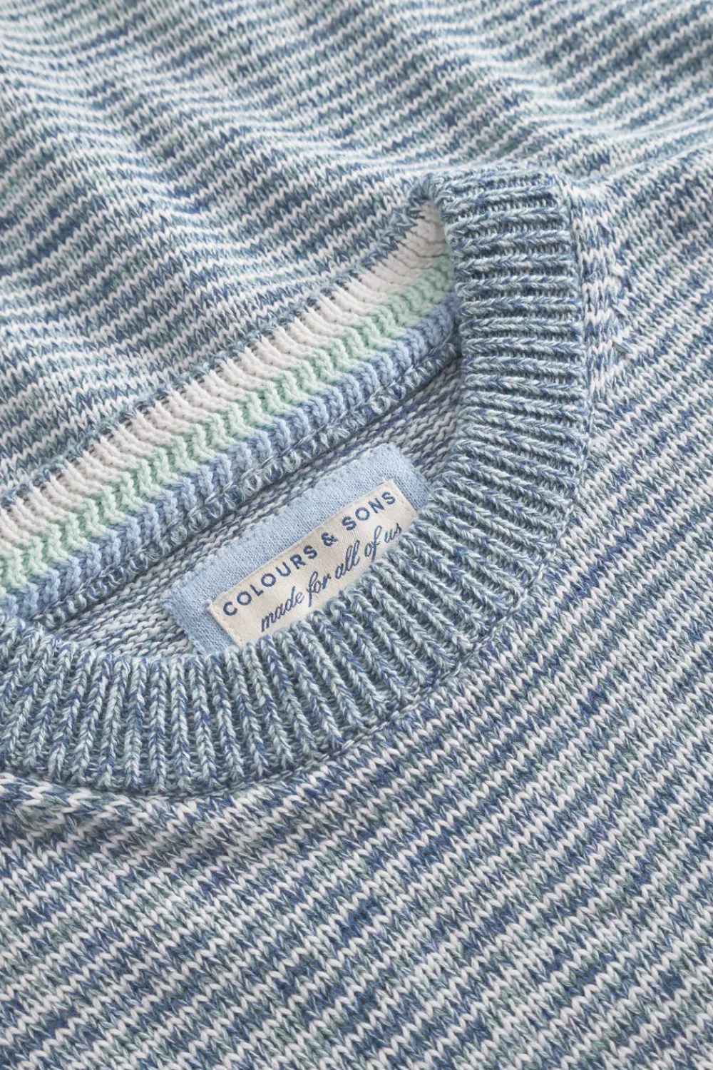 Colours & Sons Mouliné Pullover - Dove Mouliné*Herren Pullover