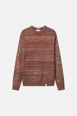 Colours & Sons Mouline Pullover - Mahogany Mouliné*Herren Pullover