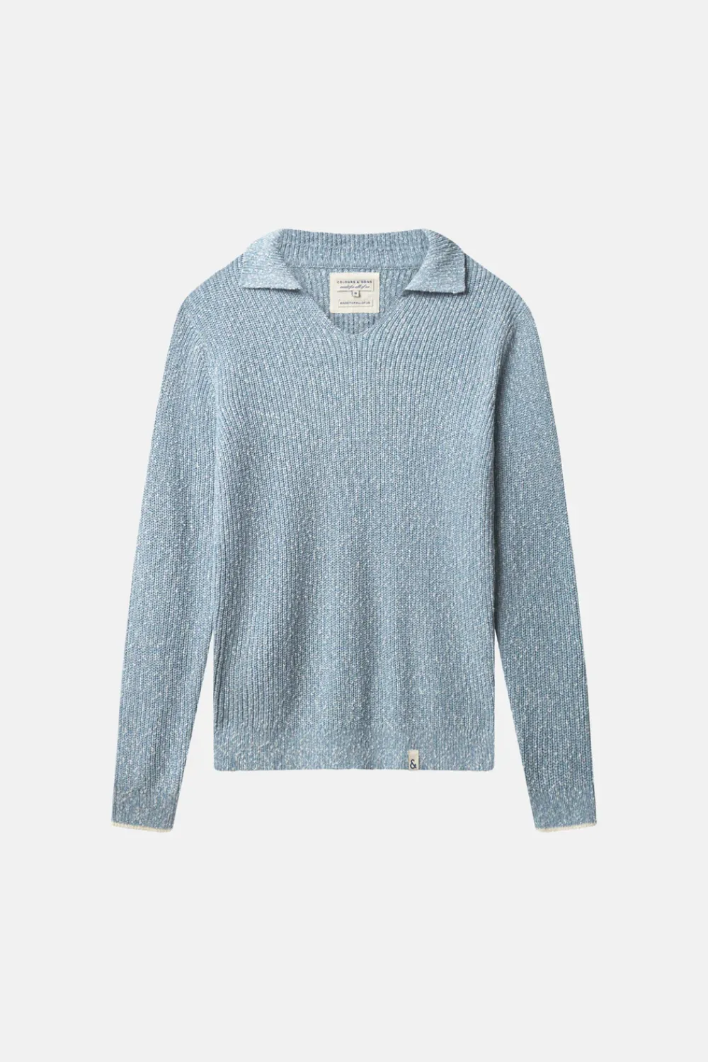 Colours & Sons Pullover Johnny Collar - Dove*Herren Pullover