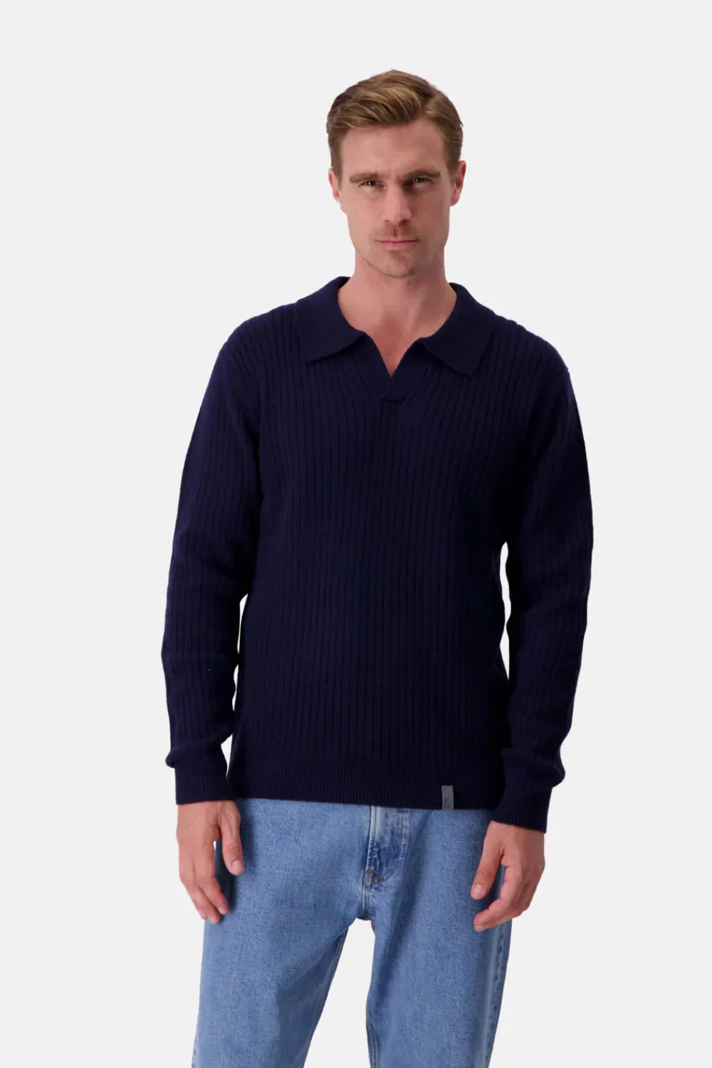 Colours & Sons Pullover Johnny Kragen - Navy*Herren Pullover