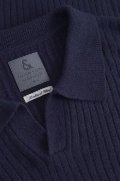 Colours & Sons Pullover Johnny Kragen - Navy*Herren Pullover