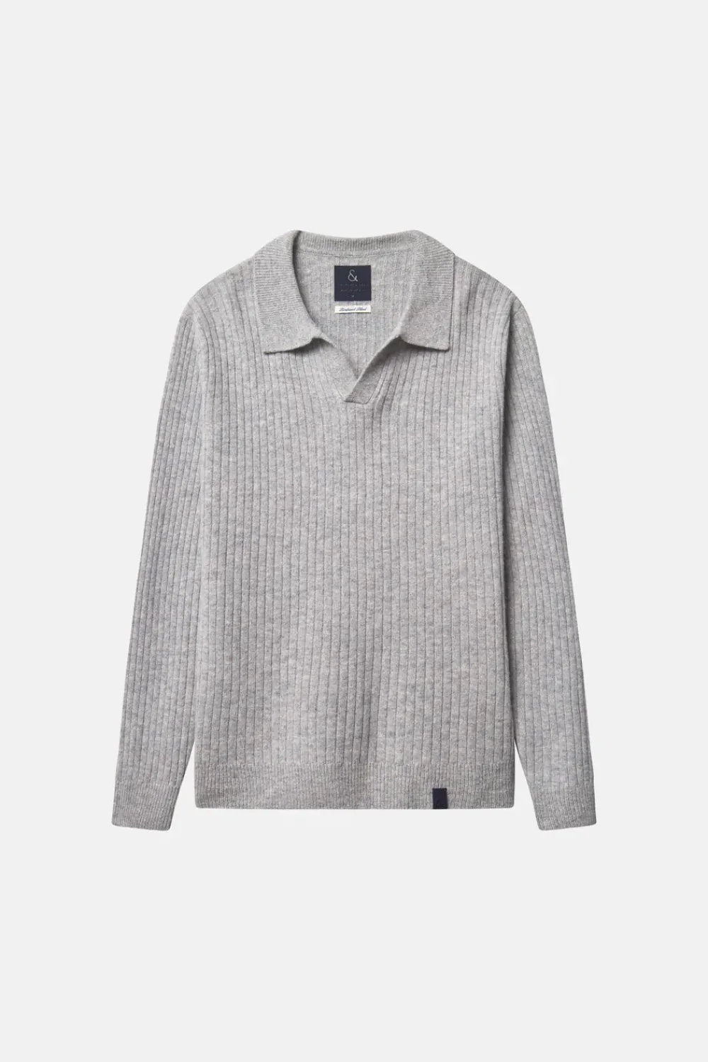 Colours & Sons Pullover Johnny Kragen - Silver*Herren Pullover