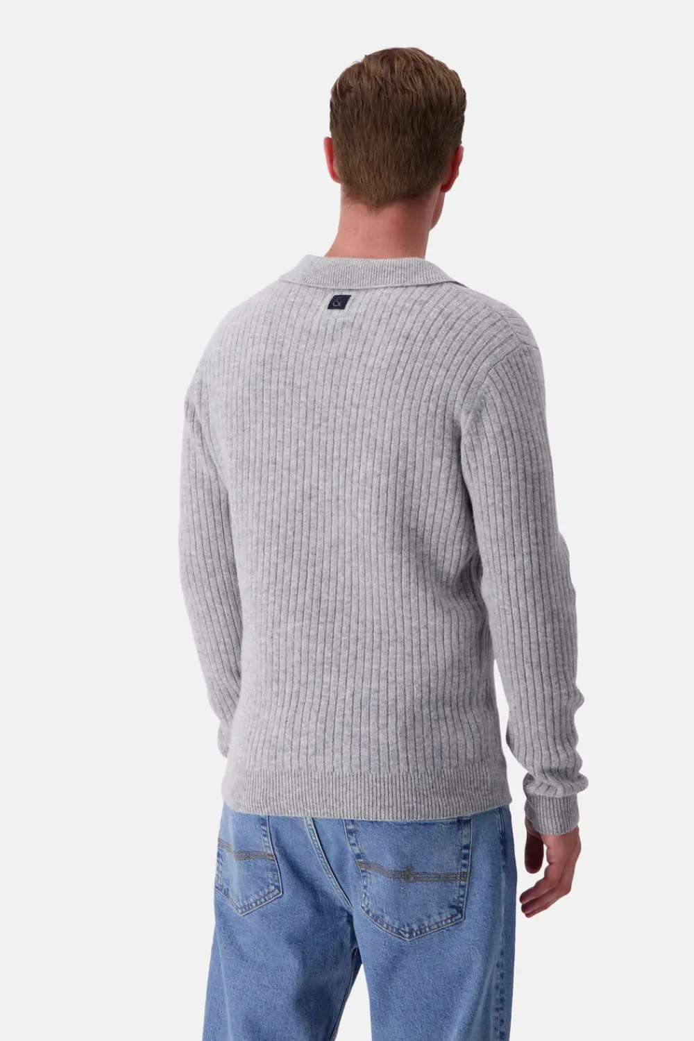 Colours & Sons Pullover Johnny Kragen - Silver*Herren Pullover