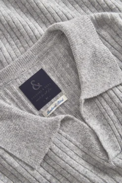 Colours & Sons Pullover Johnny Kragen - Silver*Herren Pullover