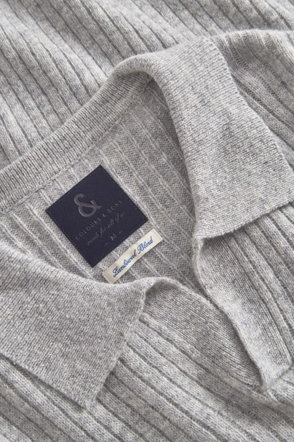 Colours & Sons Pullover Johnny Kragen - Silver*Herren Pullover
