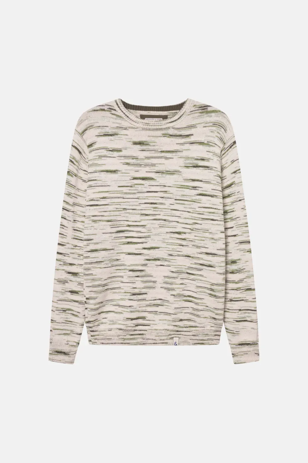 Colours & Sons Roundneck-Space Dyed - Green Combo*Herren Pullover
