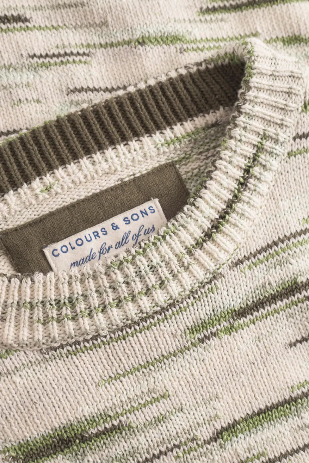 Colours & Sons Roundneck-Space Dyed - Green Combo*Herren Pullover