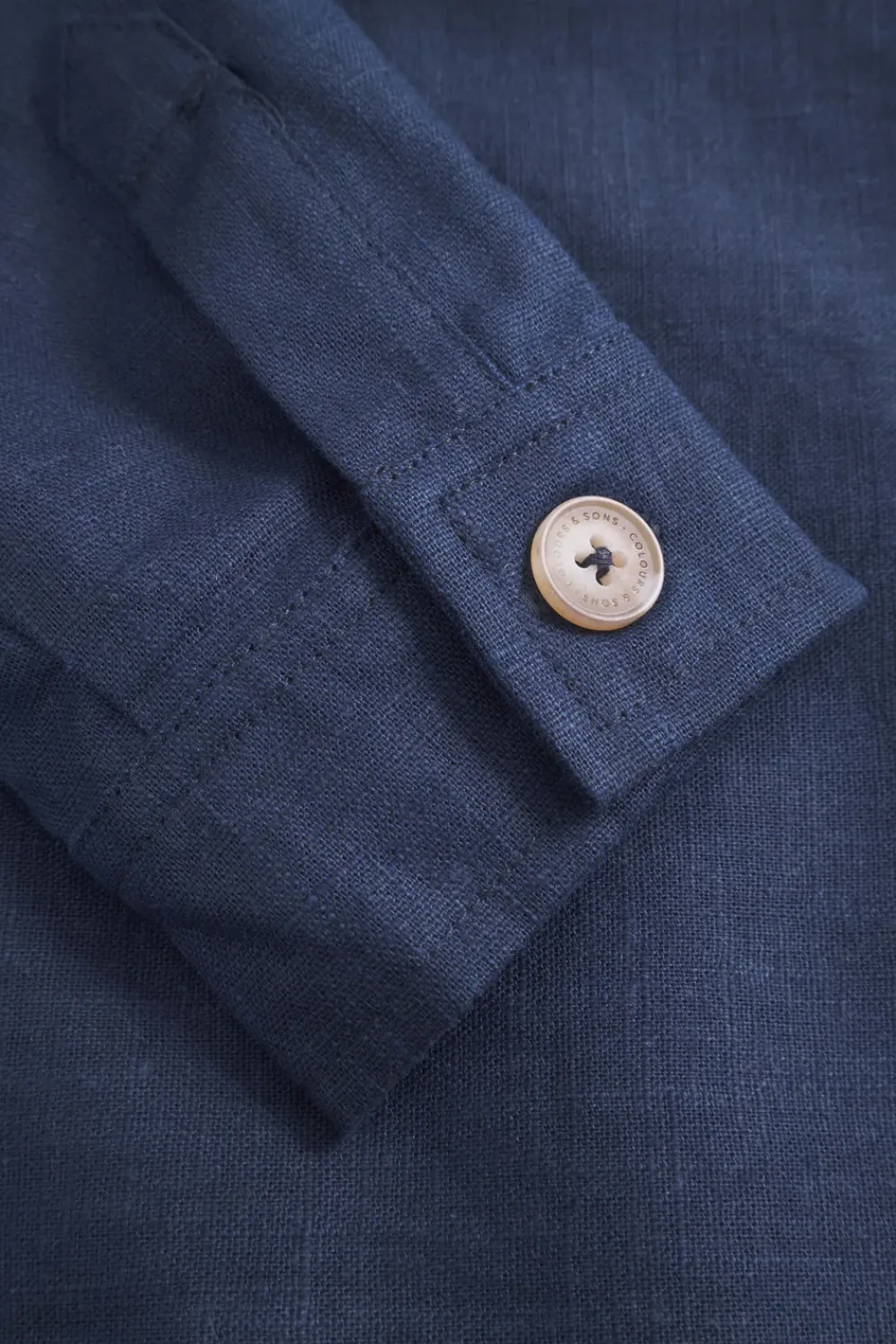 Colours & Sons Safari Shirt Linen Blend - Navy*Herren Jacken