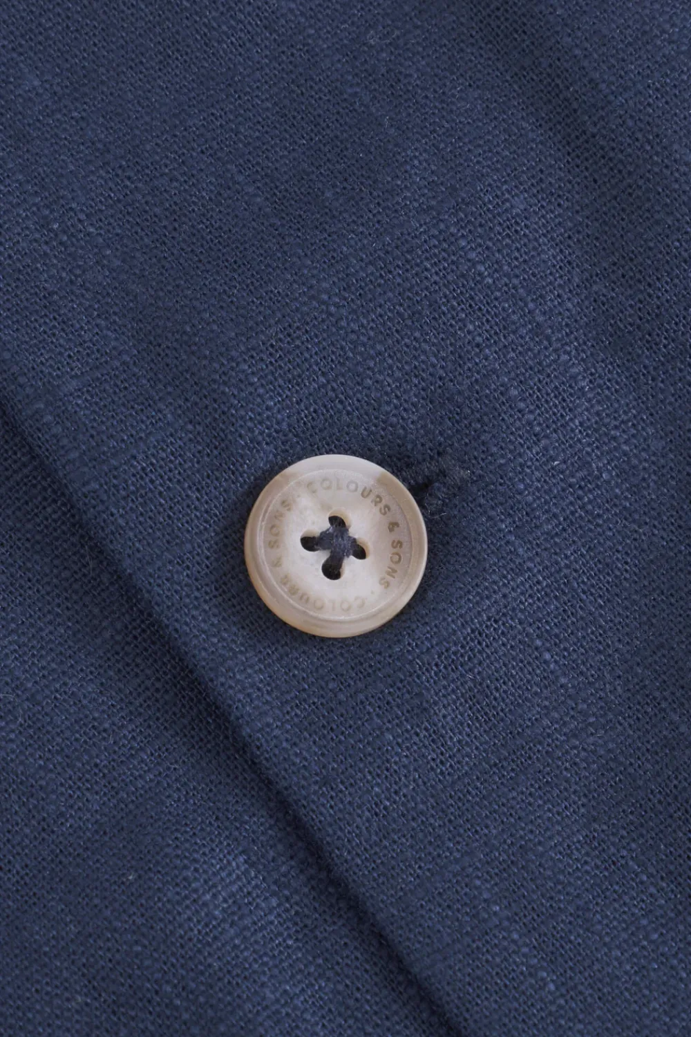 Colours & Sons Safari Shirt Linen Blend - Navy*Herren Jacken