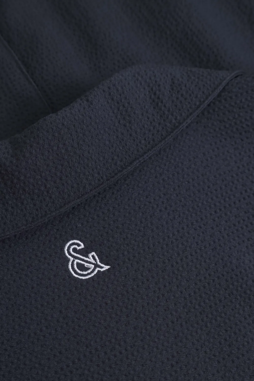 Colours & Sons Shirt Seersucker Solid - Navy*Herren Hemden