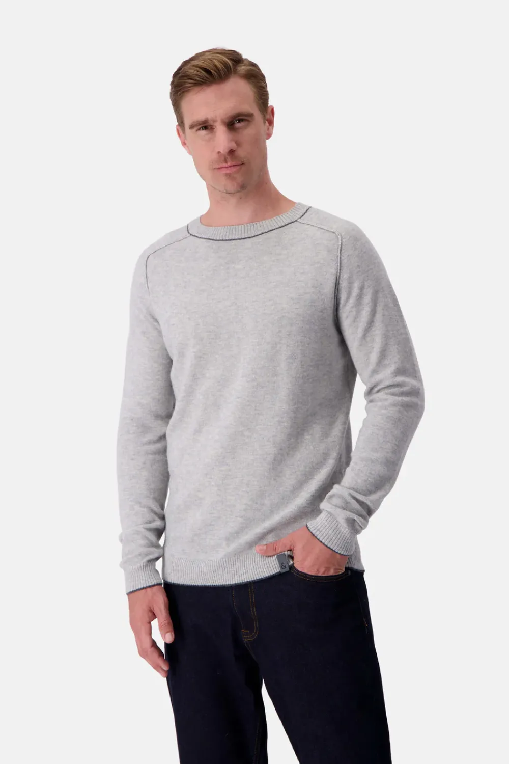 Colours & Sons Strickpullover Merino Blend - Silver*Herren Pullover