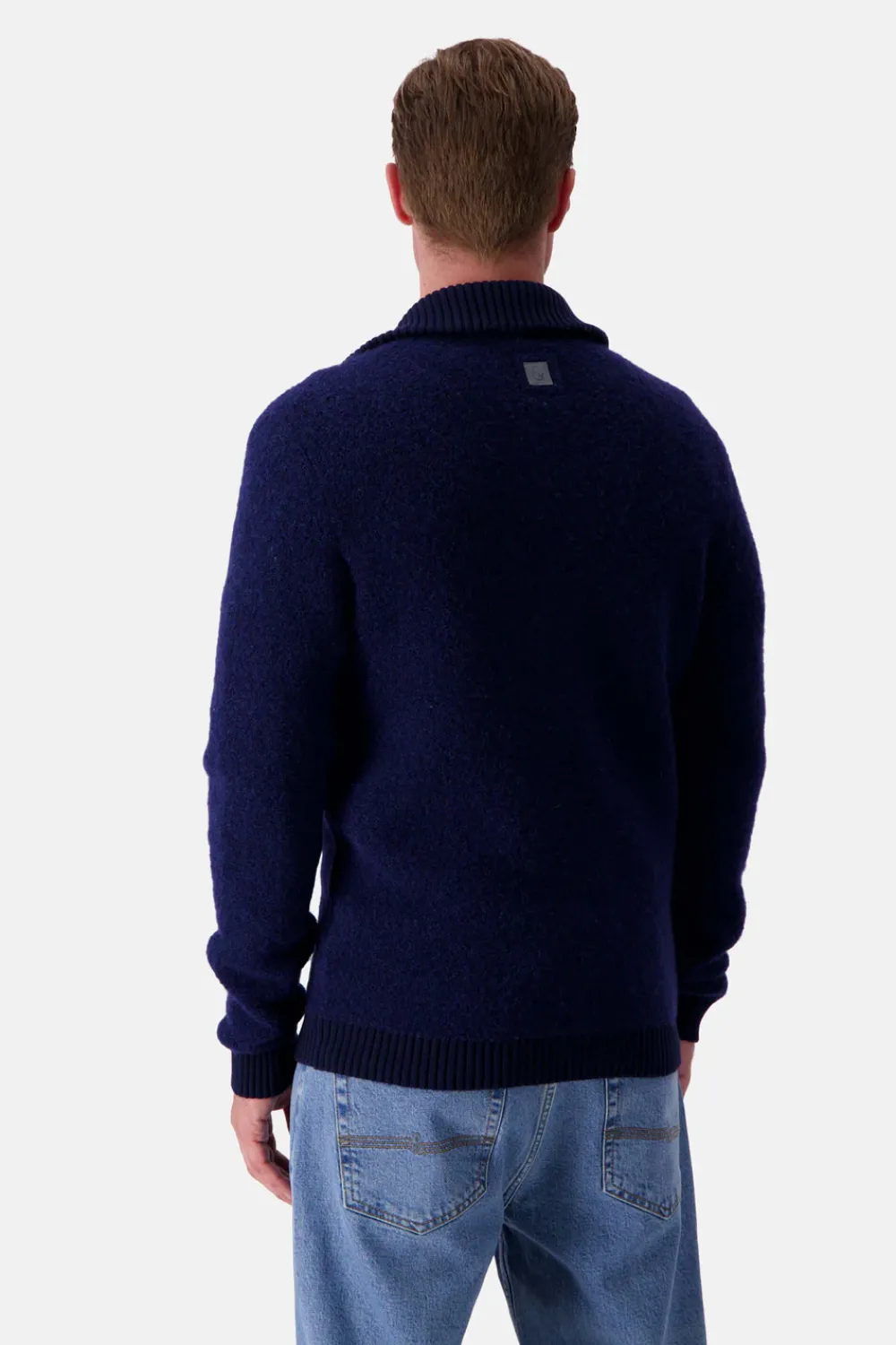 Colours & Sons Zip Strickjacke-Bouclé - Navy*Herren Pullover