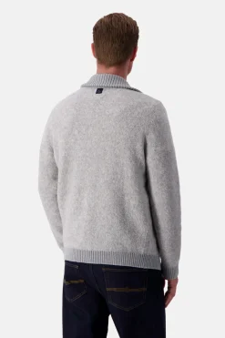 Colours & Sons Zip Strickjacke-Bouclé - Silver*Herren Pullover
